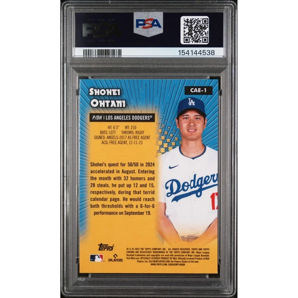 2025 Topps Chrome Shohei Ohtani All-Etch #CAE-1 Dodgers PSA 9 Mint